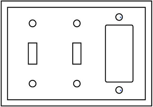 3-Gang 2-Toggle 1-Decora/GFCI Device Combination Wallplate
