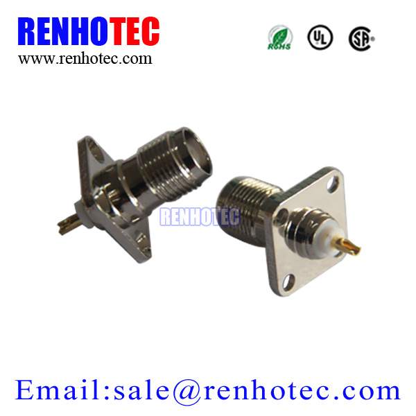 4 Hole Square Flange Mount Jack Bulkhead TNC Connector