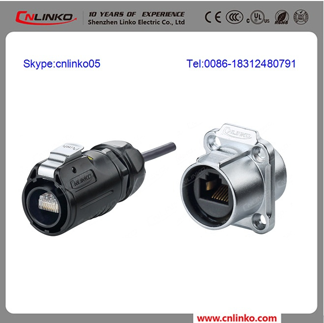 IP68 Ruggedized RJ45 Data Connector for Data Tranfer
