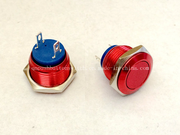 16mm Momentary Switch Plated Red Push Button Switch