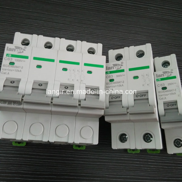 1p, 2p, 3p, 4p DC Circuit Breaker Non Polarized DC Breaker with TUV Certificates (1A, 2A, 3A, 4A, 6A, 10A, 154A, 16A, 20A, 25A, 30A, 32A, 40A, 50A