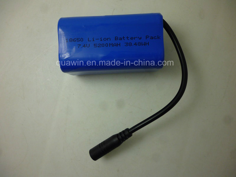 2s2p 7.4V 5200mAh 18650 Lithium Battery Pack