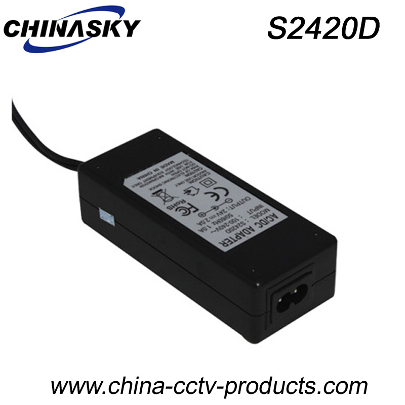 24V2a AC DC Plug CCTV Power Adapter for Security System (s2420D)