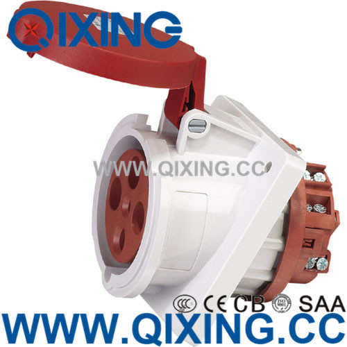 Cee/IEC 63A 3p+E IP44 Angled Wall Socket Outlet (QX1151)