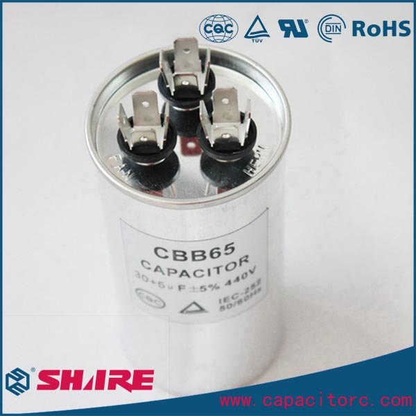 Single-Phase AC Motor Capacitor Self-Healing Cbb65 Capacitor Air Conditioner Capacitor