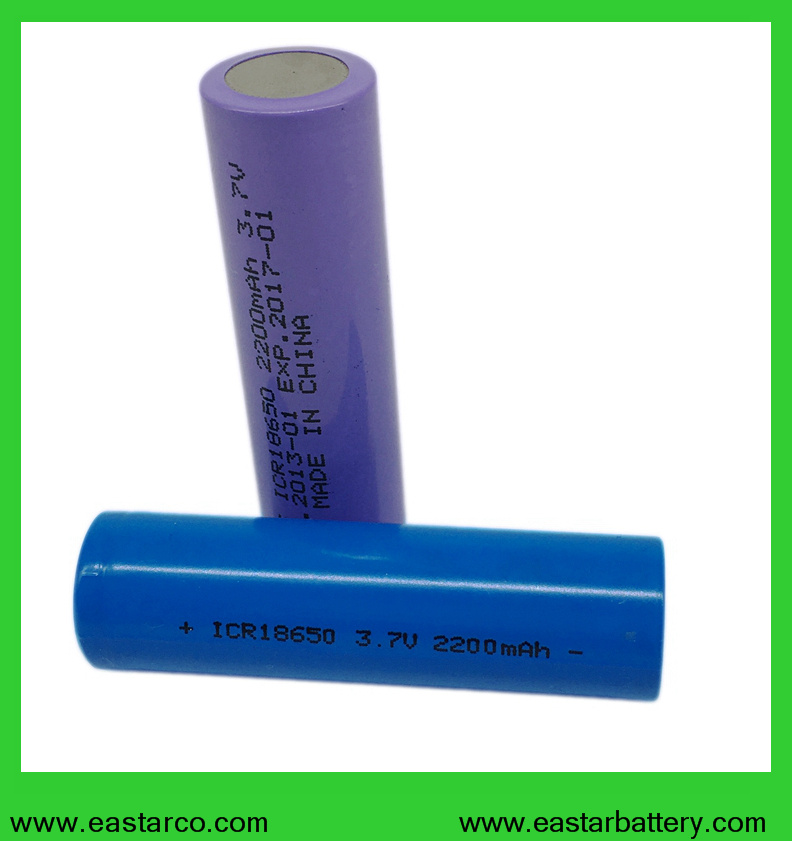 Rechargeable 18650 3.7V 2200mAh Li Ion Battery