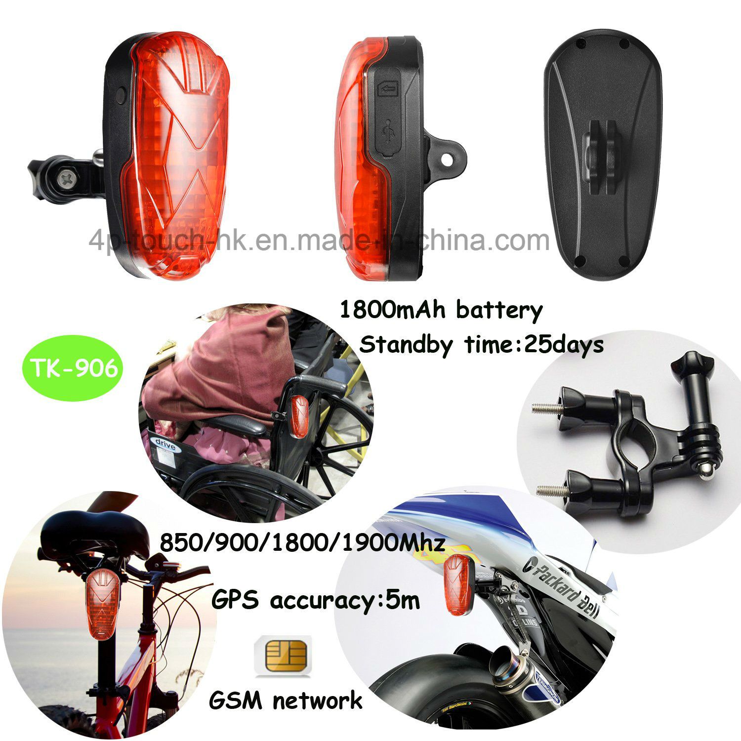 GPS+Lbs Positioning Electric Mini Car/Vehicle GPS Tracker