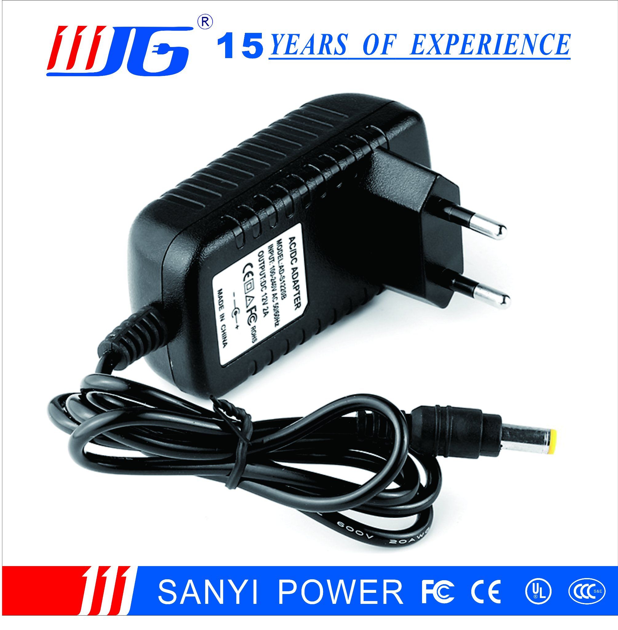 5V/9V/12V AC/DC Power Adapter with EU Plug-in