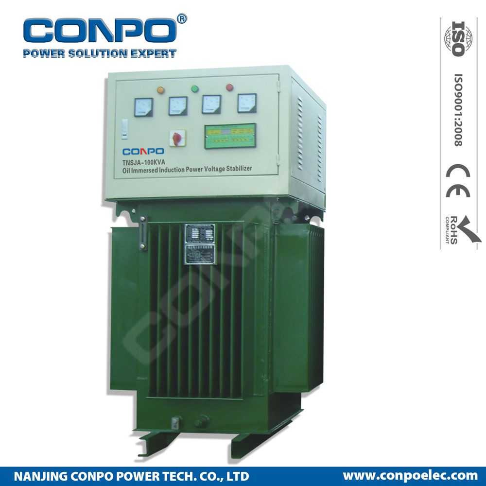 Tnsja-100kVA 3phase Oil Immersed Induction Voltage Stabilizer/Regulator