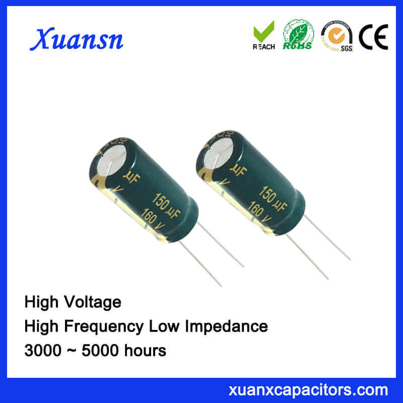 High Frequency 150UF 160V Aluminum Electrolytic Capacitor