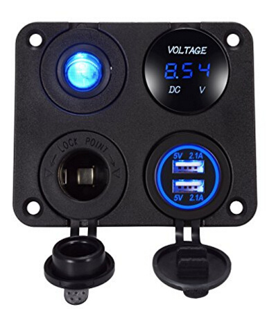 LED Rocker Switch Panel-Ausdin LED Light Bar Switch Panel Dual USB Socket 4.2A Charger 14AWG Wiring Harness Waterproof Switch Panel Rocker Switch Panel