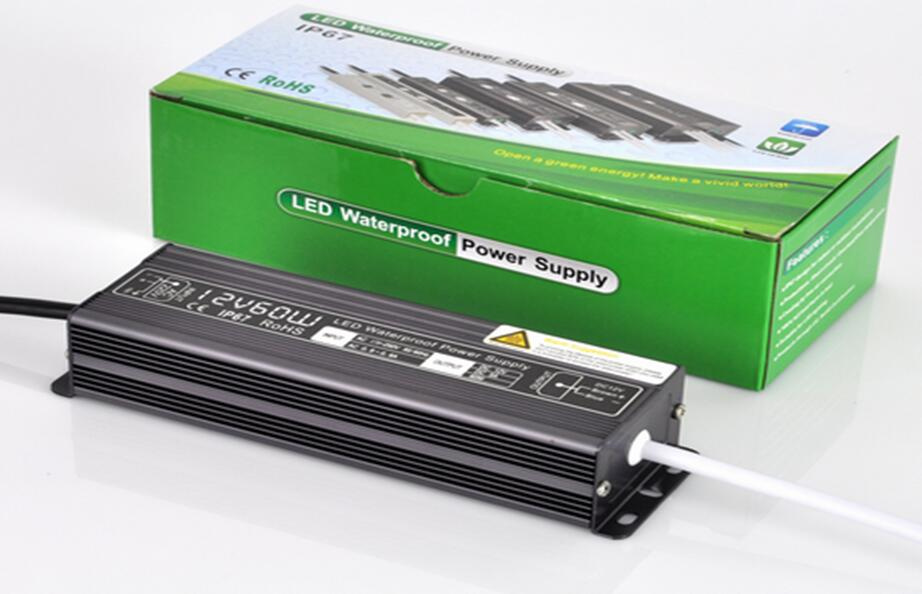 12V 5AMP 60W IP67 Waterproof LED Transformer for LED Lighting