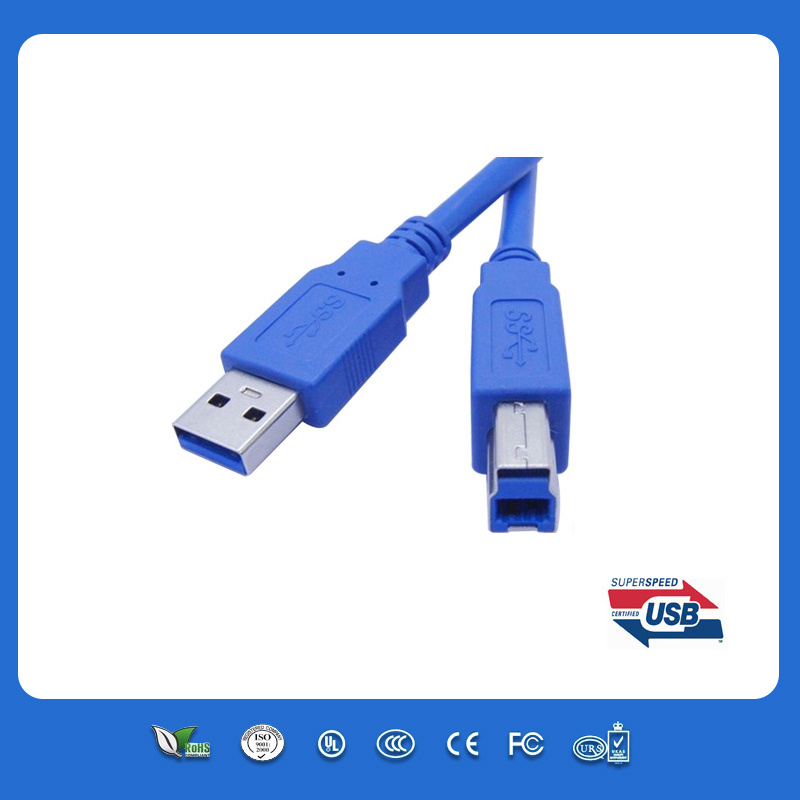 Blue USB 2.0 Printer Cable with Am to Bm
