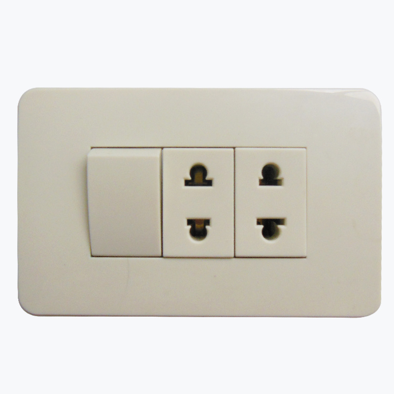 South American 2 Gang 2 Pin 16A Wall Socket