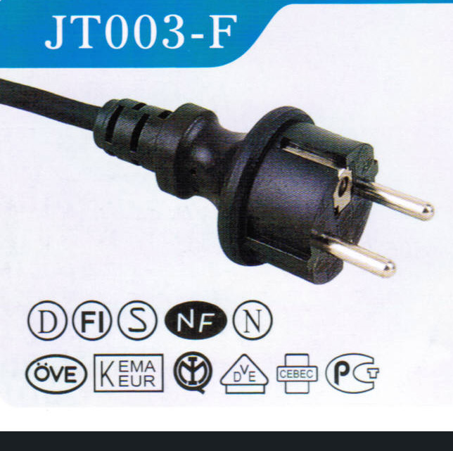 VDE Approved Power Cord with Ice13 Plug Extension Cord (JT003-F)