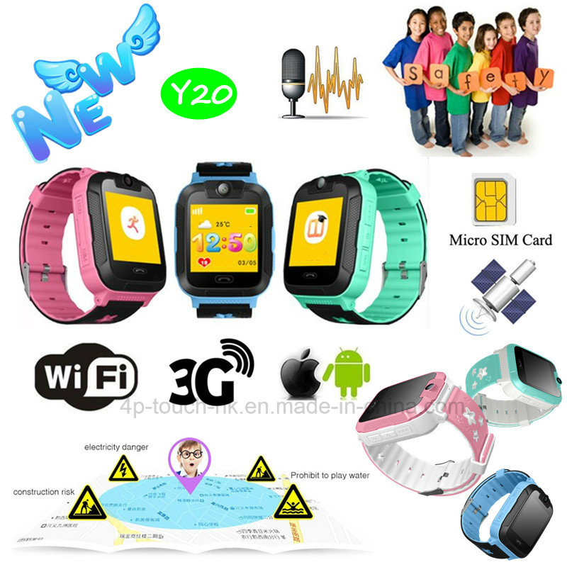 2017 3G/WCDMA Kids GPS Tracker Watch with Camera 3.0 Y20