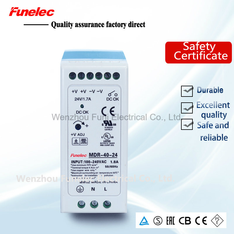 Mdr-40-5 IP20 Switch Power Supply Hot Sell 6A 5V 40W