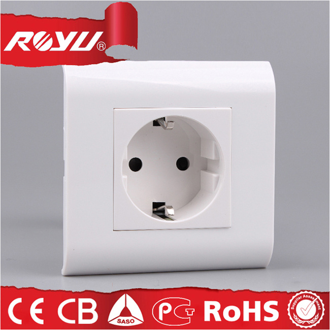 Approved RoHS 1 Gang Schuko Electric Wall Socket
