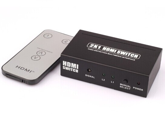 2X1 HDMI Switcher (support IR, 1080P)