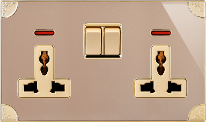 UK Double 13A Multi-Functional Switched Socket with Neon (N3)