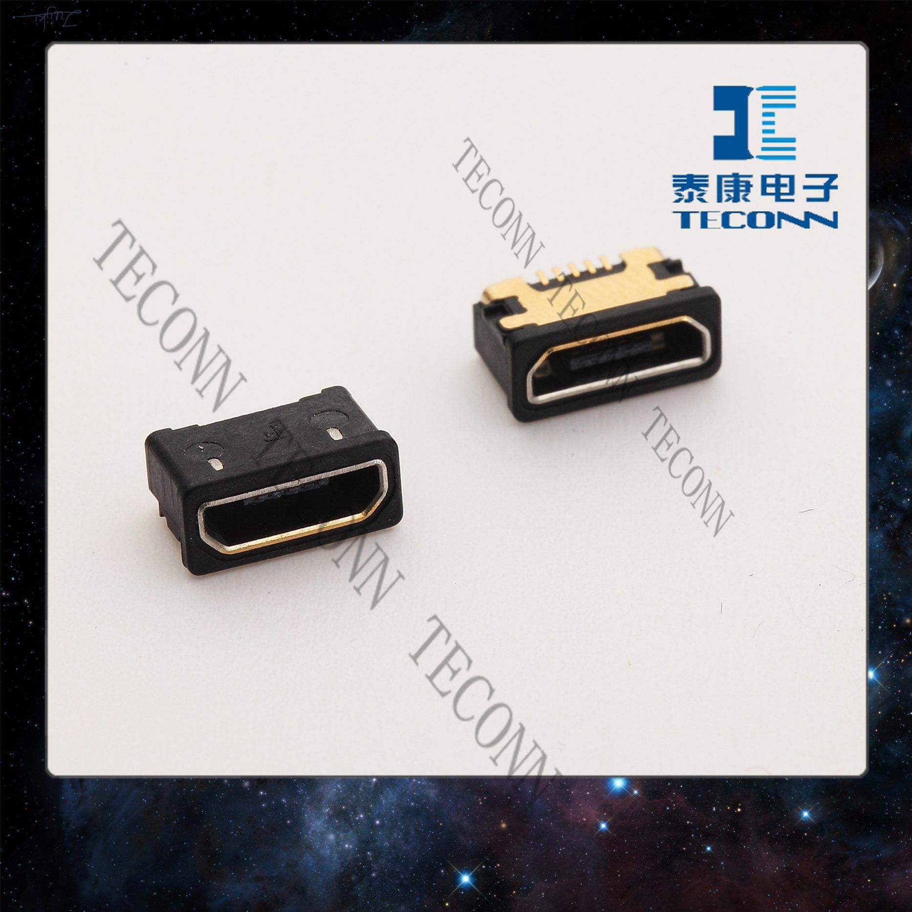 Micro USB 5pin B Type Receptacle Connector Waterproof