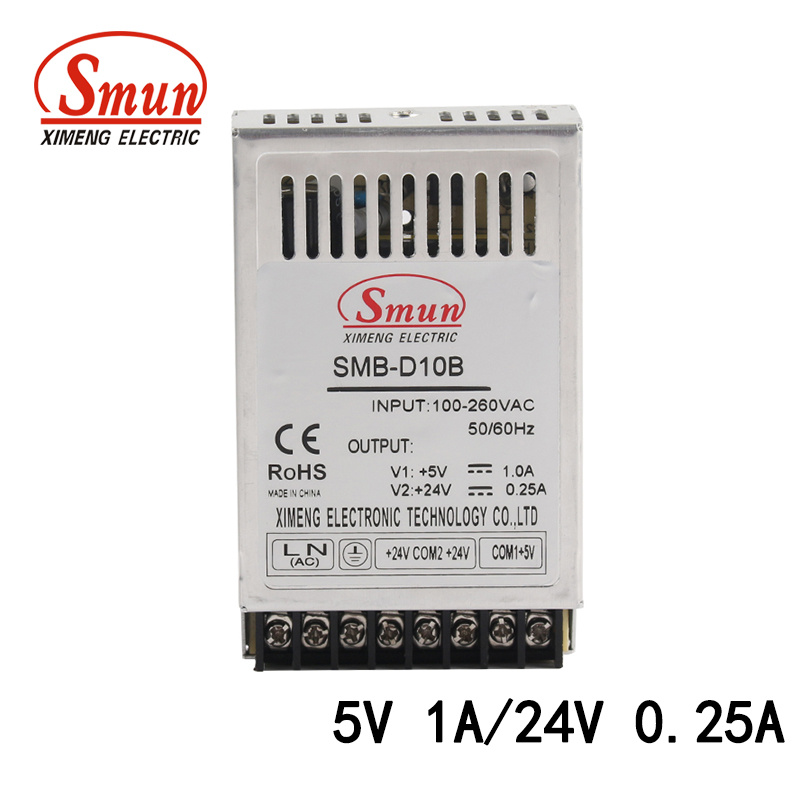 Ultra Thin 10W 5V1a/24V0.25A Dual Output Switching Power Supply SMPS