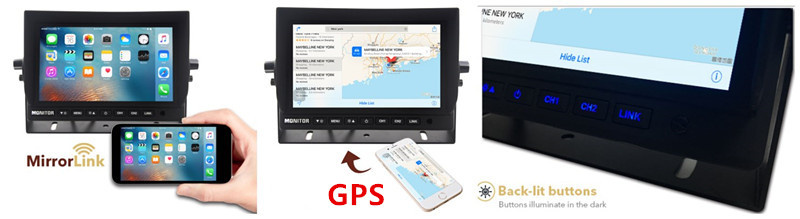 2017 Newest Rear View Mirror Link 9 Inch LCD Monitor and Built in Speaker