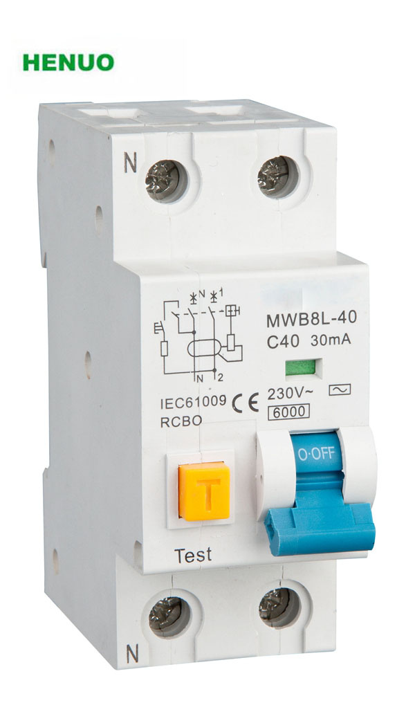 Mwb8l-40 2p Electro Magnetic Type RCBO