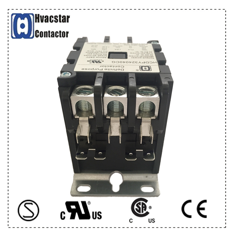 Hot Sale Hcdp Series UL Certificated D P Contactor 3 P 40A 24V for Air Conditioning