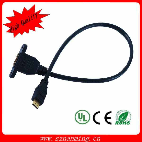 Panel Mount HDMI Cable Male to Female