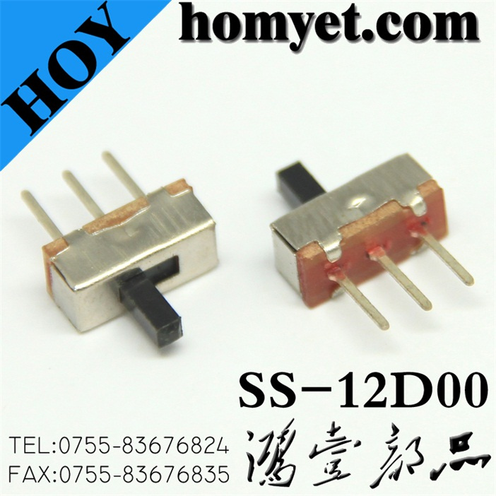 Slide Switch with 3pin Straight DIP Type Toggle Switch (SS-12D00)