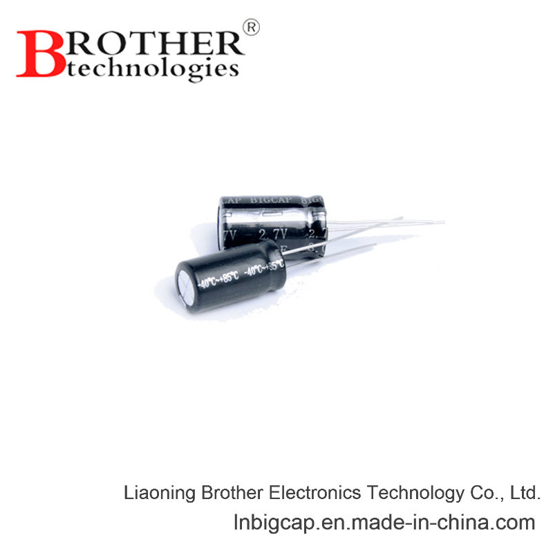 Radial Type 2.7V 0.5f Supercapacitor with High Temperature 85c