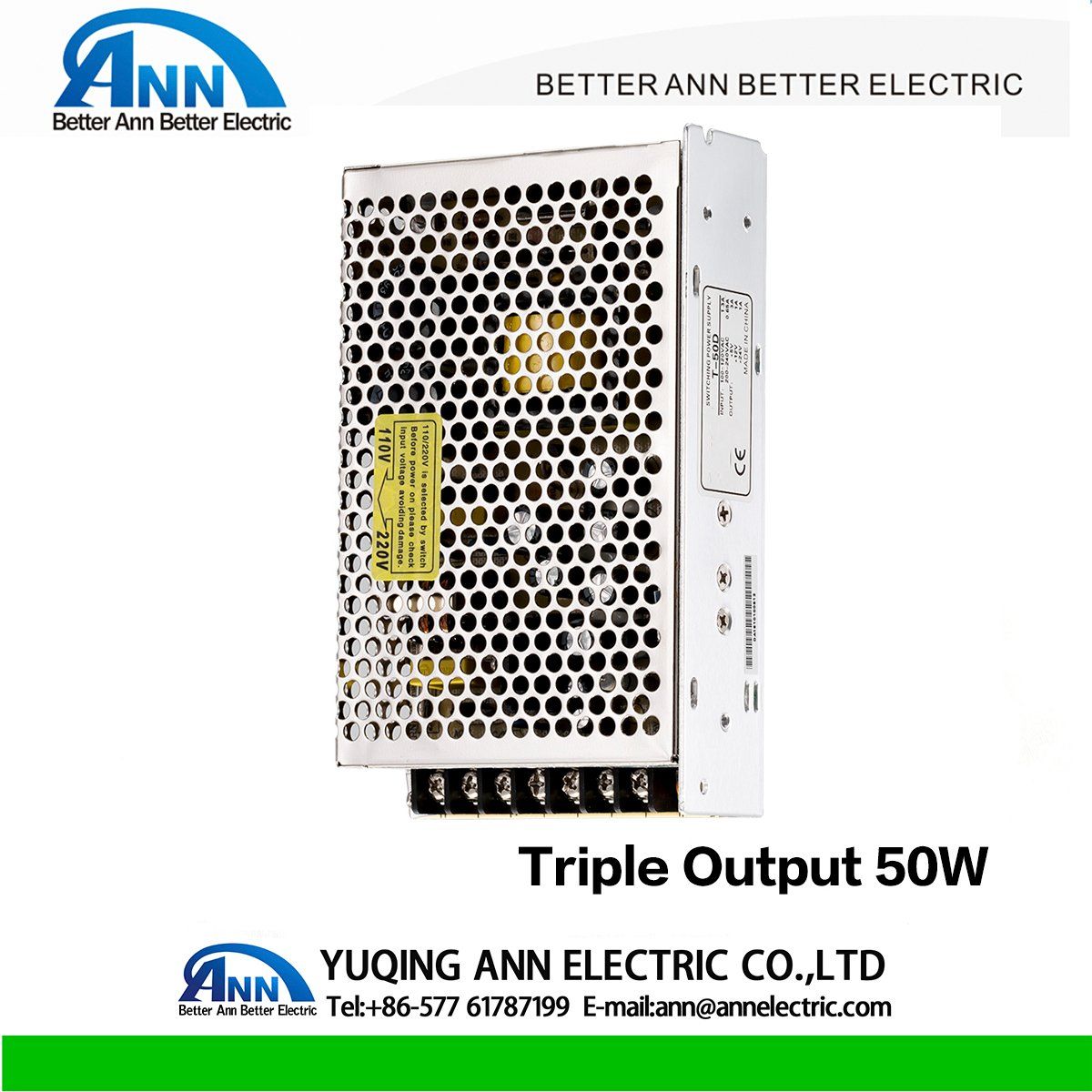 50W Triple Output Power Supply AC/DC SMPS, 5V 12 24V 48V, LED Switching Power Supply