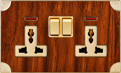 UK Double 13A Multi-Functional Switched Socket with Neon (N6)