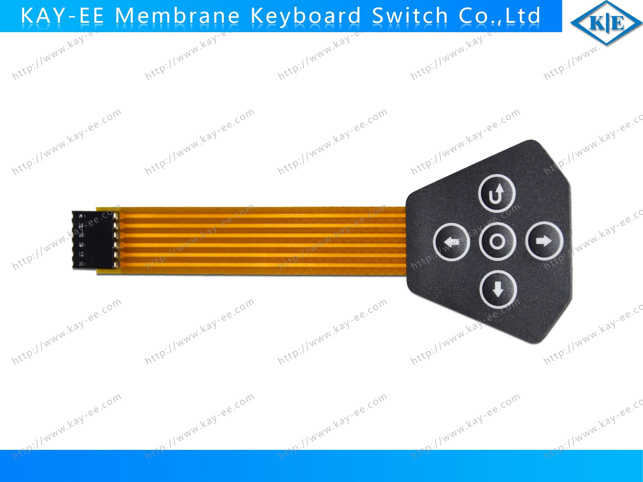 Push Button FPC Membrane Keypad Switch with Gold-Plated Pin and Nicomatic Connector