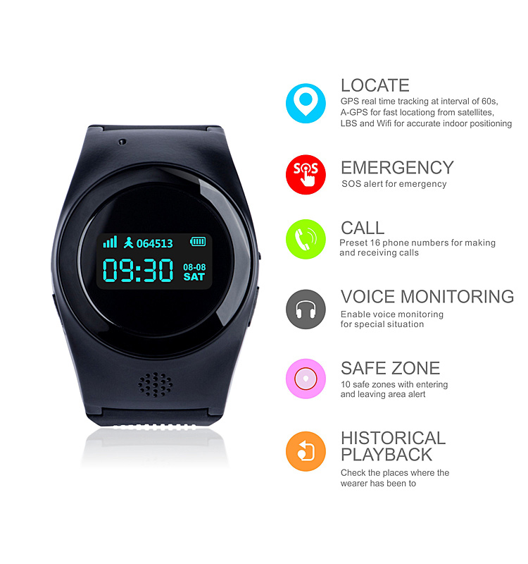 Two Communication GPS Tracker Personal Watch GPS Tracker for Kids (R11)