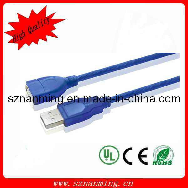 USB Extension Cable USB Male to Female 2.0 Transparent Blue