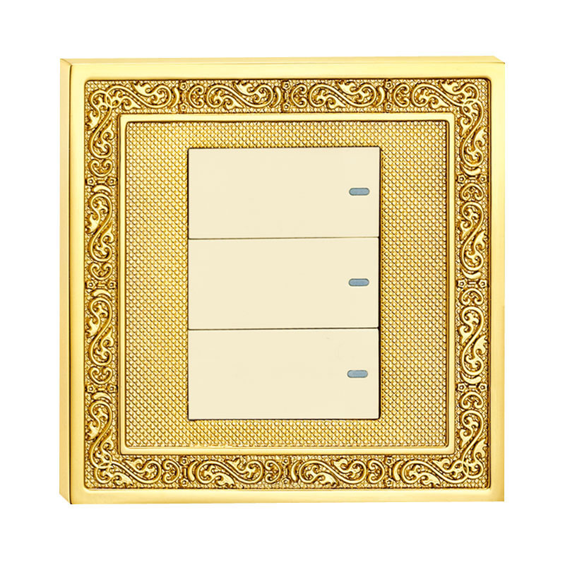 Brass Electric House Switch with Classic Patterns