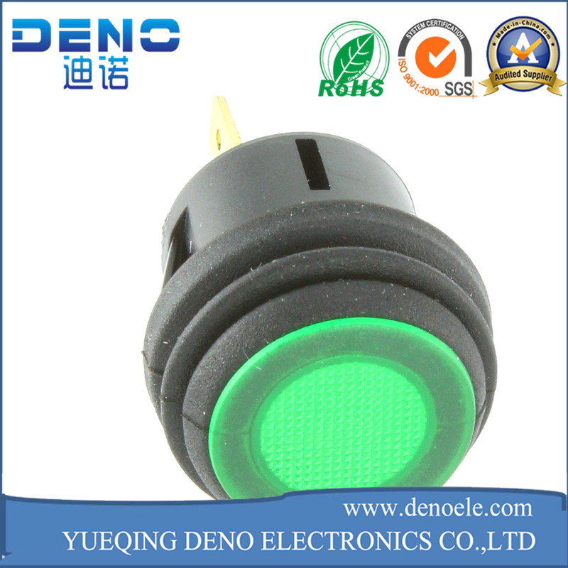 Green Illuminated Latching Push Button Switch