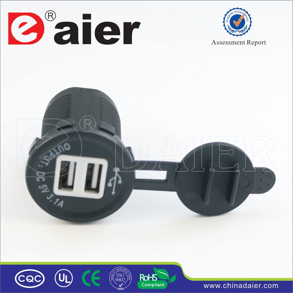 Daier 5V 3A USB Charger Adapter/USB Charger Socket/USB Socket (DS2013-2)