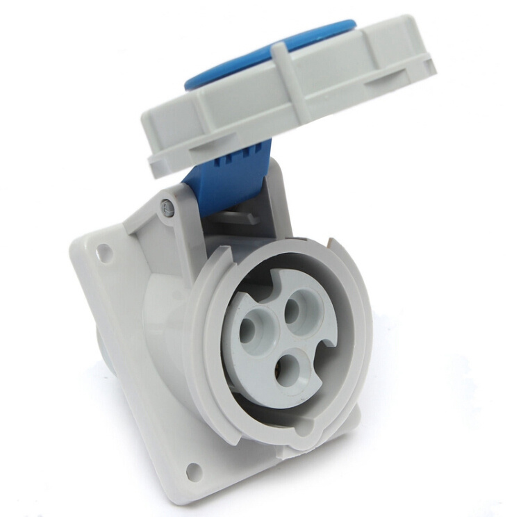3 Phase 230V 50/60 Hz CF1475 16AMP Waterproof 3 Pin Power Cube Socket IP67 Nylon Industrial Plug Wall Socket Connector Coupler Trailing Socket
