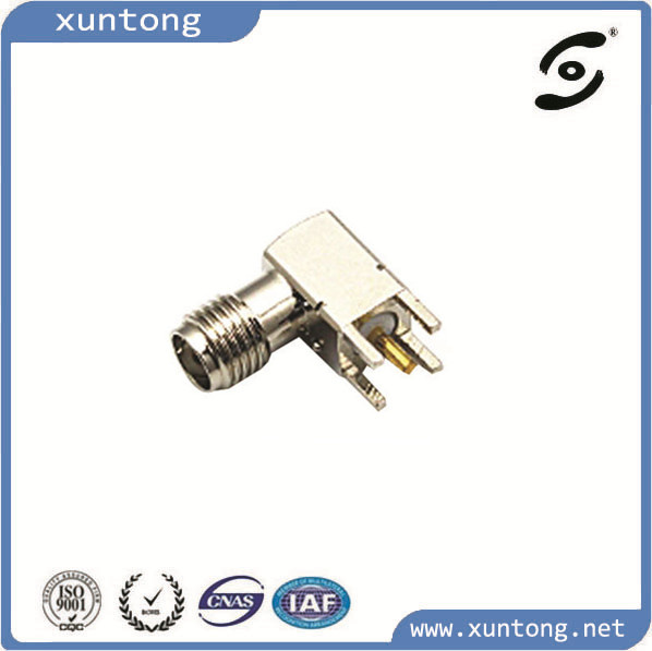 SMA Female to PCB Mount Right Angle Adapter