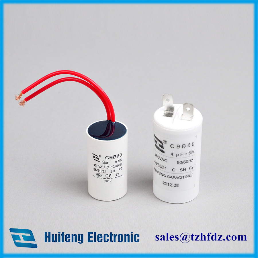Cbb60 Motor Run Capacitor with Wires