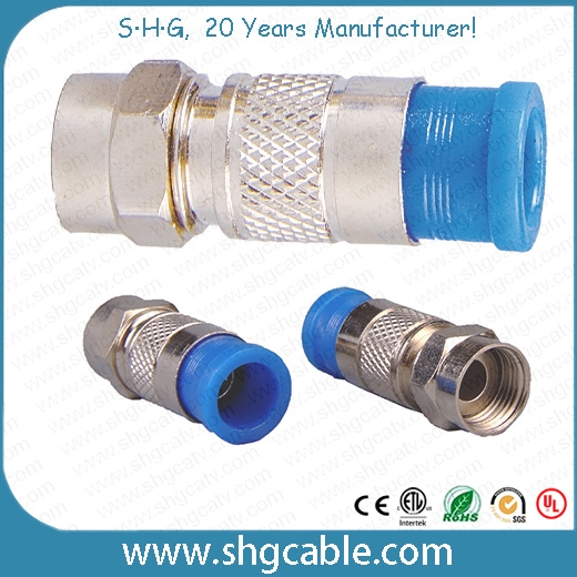 F Compression Connector for RF Coaxial Cable Rg59 RG6 Rg11 (F036)