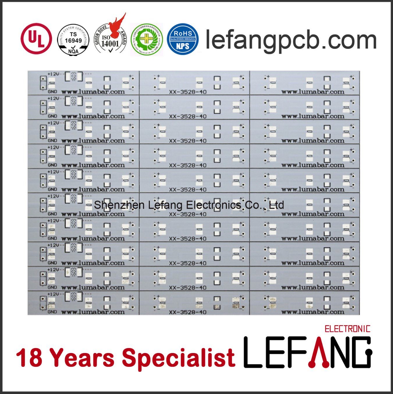 White Solder Fr4 Printed Circuit Board PCB for LED Lighting
