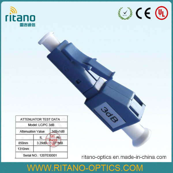 FC/ST/LC/SC/MU/DIN/MPO in-Line Male to Female Fiber Optic Attenuators Contained Doped Fiber