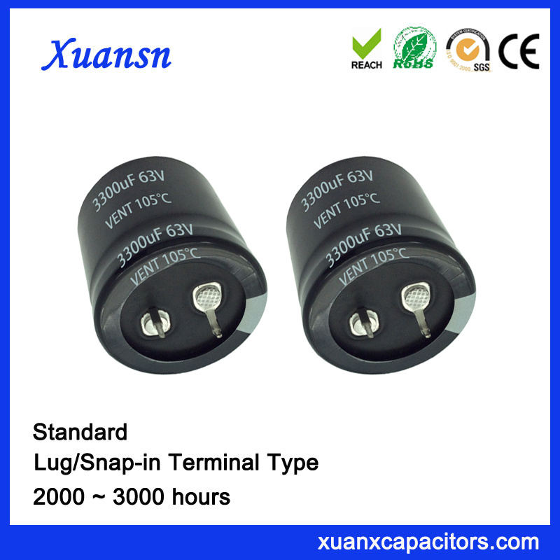New Snap in Terminal Soldering 3300UF 63V Capacitor