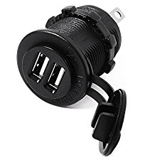 Auto Motorcycle 2 USB Socket Charger Power Adapter Outlet Power Smart Phone Charger DC 5V 2.1A/1A for Car Truck Minibus ATV Boat K2764