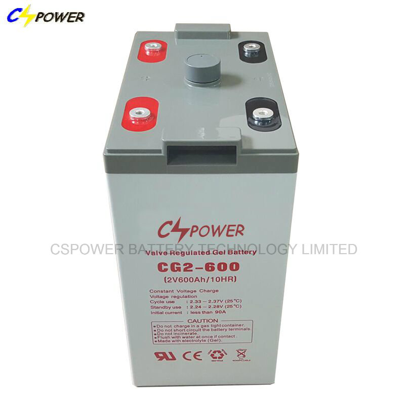 Cspower Rechargeable Deep Cycle Gel Battery for Solar 2V 500ah