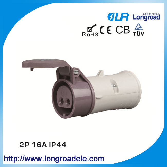 16 AMPS Industrial Socket, 2 Pin Female Socket